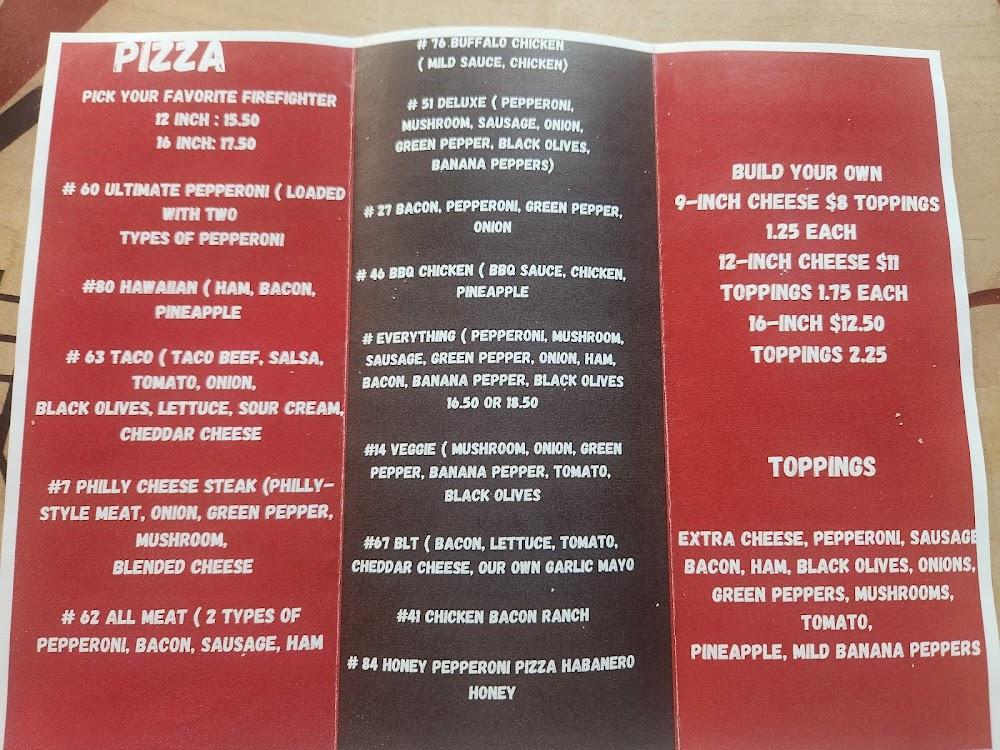 RJ'S Firehouse Pizza Menu image 1